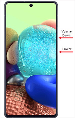 Power and volume down buttons