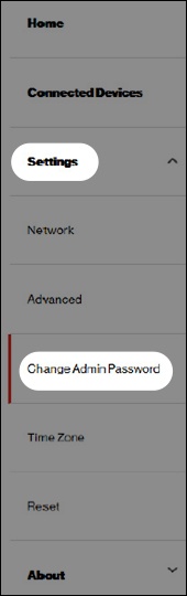 Settings > Change Admin Password