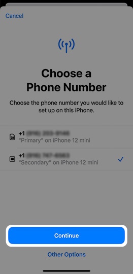 Choose a phone number