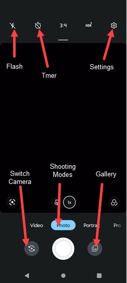 Camera home screen