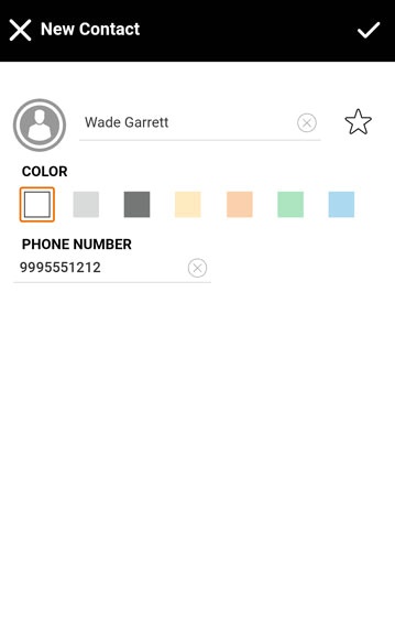 New Contact creation screen 
