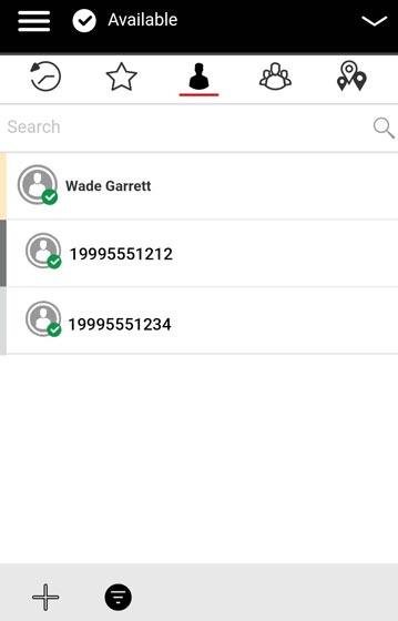 Contacts tab