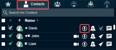 Contacts Tab Call Icon