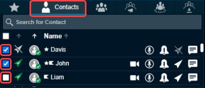 Contacts Tab select names