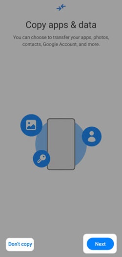 Copy apps and data