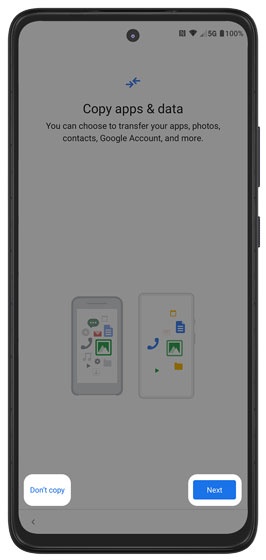 Copy Data Screen