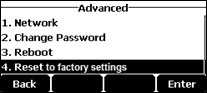 Select Reset to factory settings