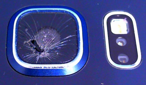Cracked camera lens