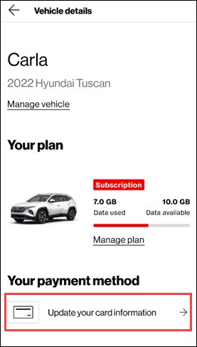 Update your card information