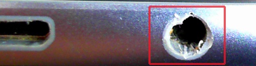 Damaged headset port