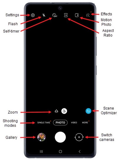 Samsung Galaxy S Fe 5g Uw Common Camera Settings Verizon
