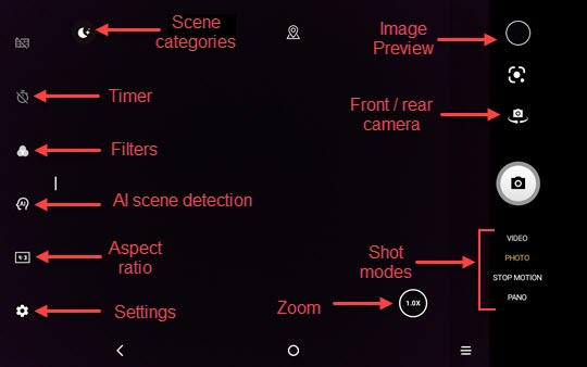 Camera options