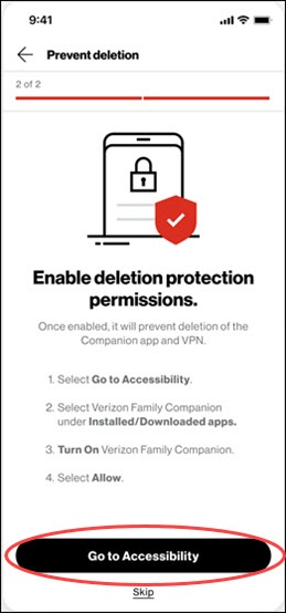 Tap Go to Accessibility