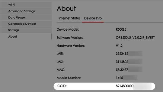 Device Information - ICCID