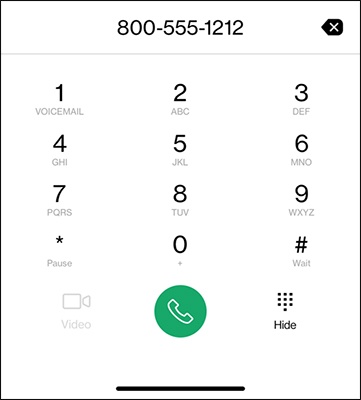 Call screen 