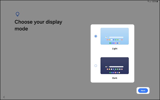 Display Mode screen
