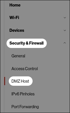 DMZ menu