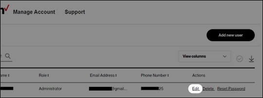 Administrator line showing Edit option