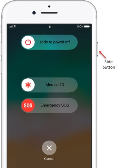 Emergency SOS side button press