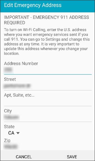 how to confirm emergency address for wifi calling?
