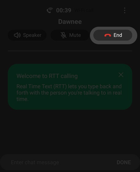 RTT end call