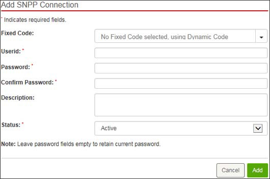 Enter SNPP info