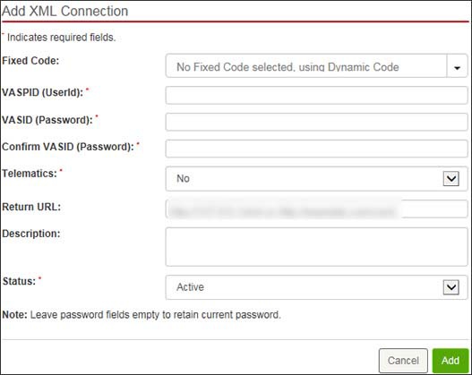 Enter XML info
