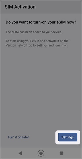 Tap Settings