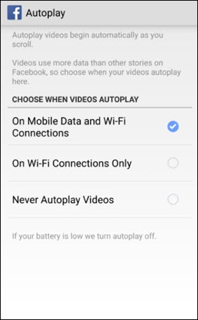 Facebook autoplay clearance