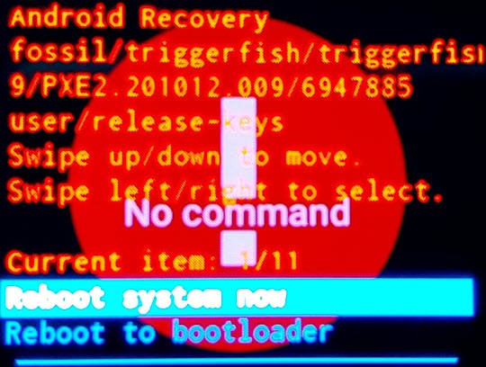 Factory reset reboot screen