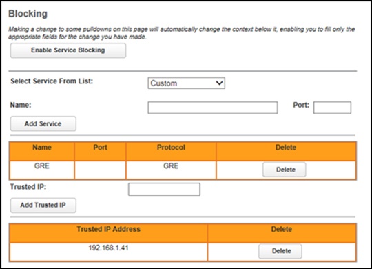 Firewall - Service Blocking