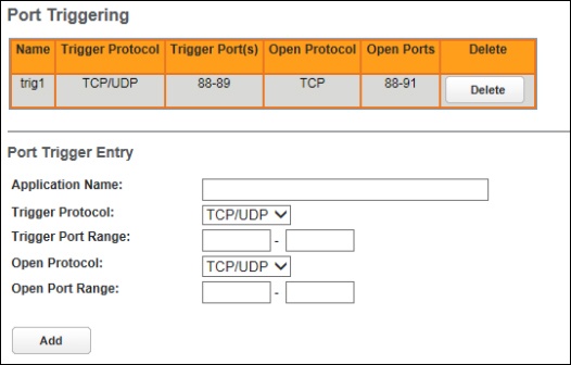 Firewall - Port Triggering