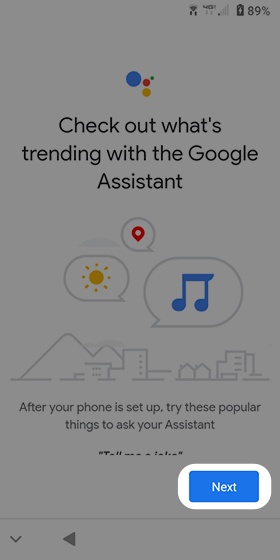 Google Assistant screen