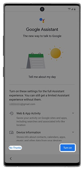 Google Assistant screen