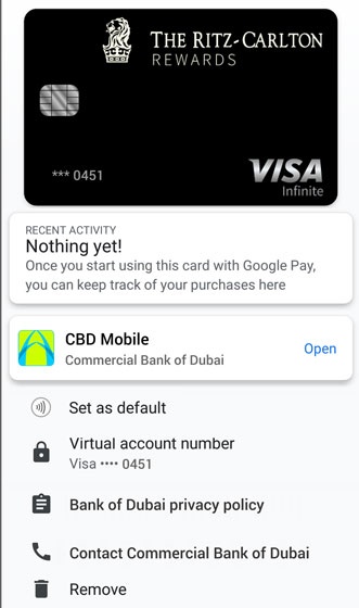 Default card