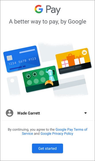 Google Pay Get Started screen