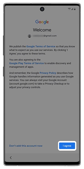 Google welcome screen