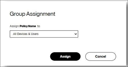 Group Assignment dropdown menu