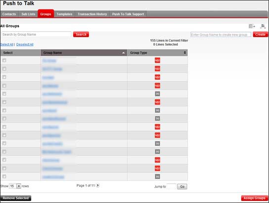Groups Tab
