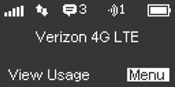 Home screen with Menu