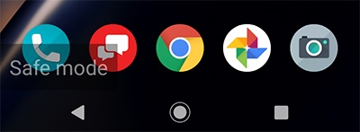 Safe mode screen