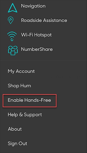 Hum Menu Enable Hands-Free