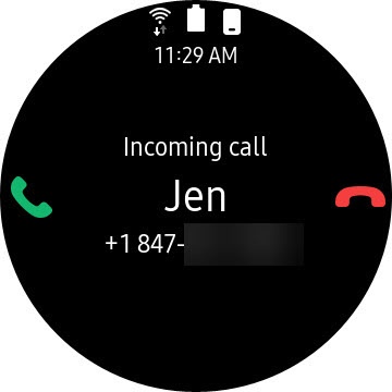 Can you answer calls store on a samsung watch