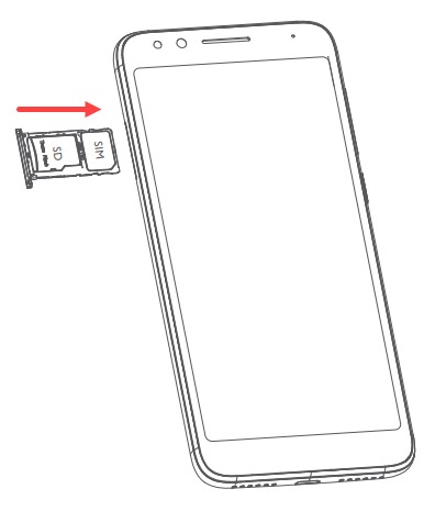 Insert SD/SIM tray
