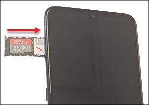 Insert SIM tray
