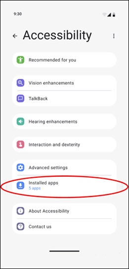 Tap Installed apps