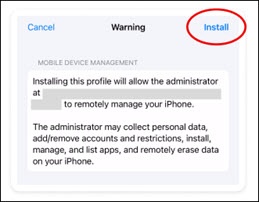 Tap Install