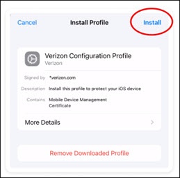 Tap Install
