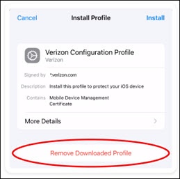 Tap Remove Downloaded Profile
