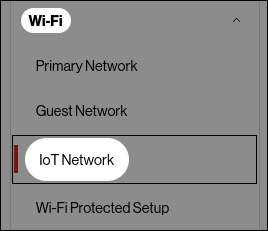 Wi-Fi settings menu